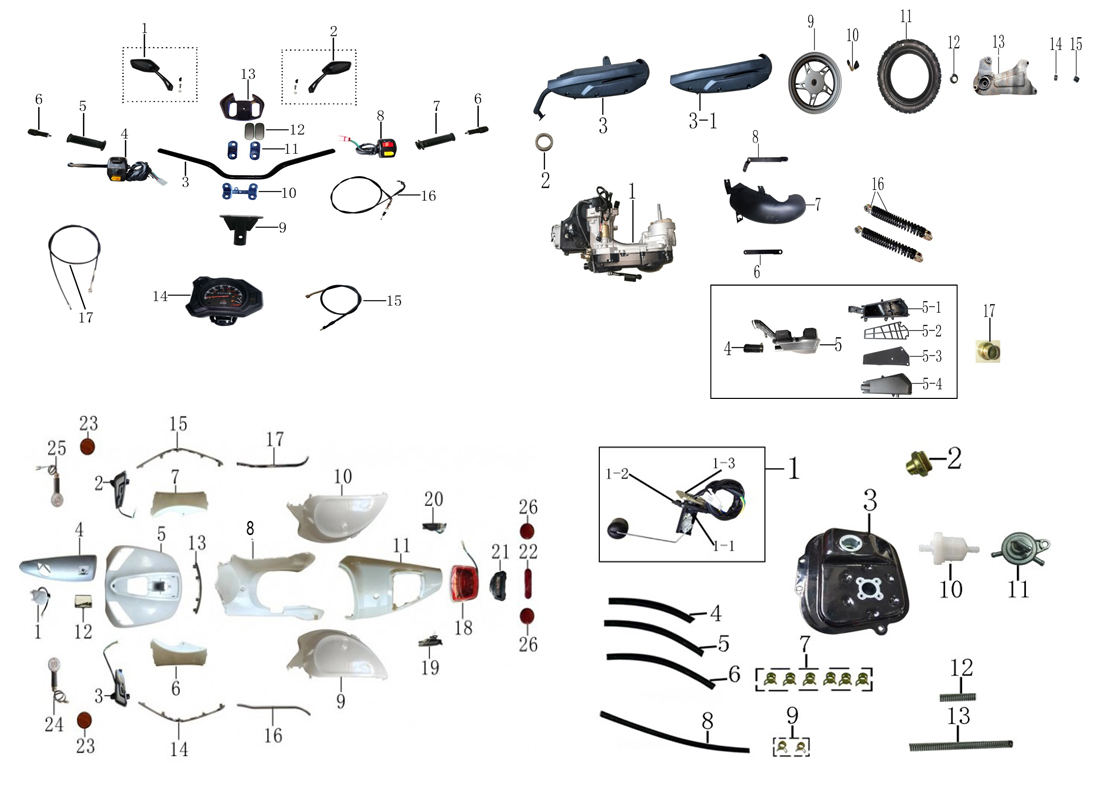 PARTS CATALOG FOR SCOOTTERRE SCOOTER MODELS